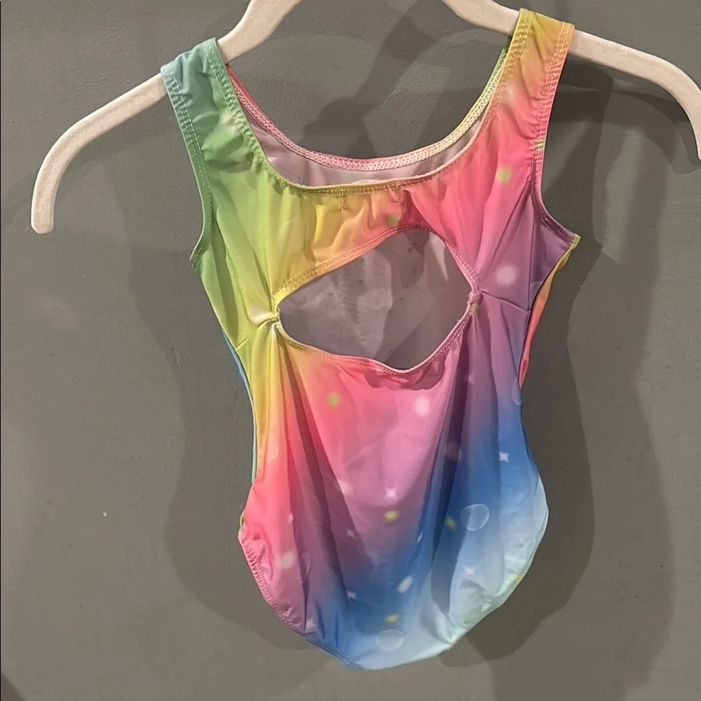 Sparkling Arshiner Rainbow Ombre Leotard with Rhinestones size 130 or 8/9